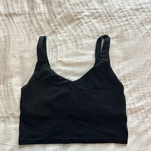 Aerie Offline Black Scoop Neck Crop Tank Top